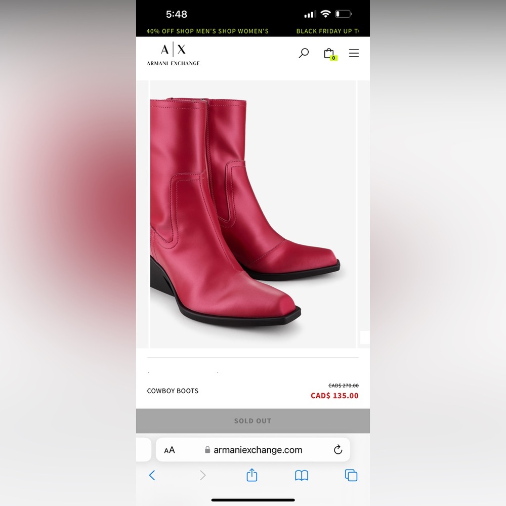 Armani Exchange red western style booties - Picture 10 of 10